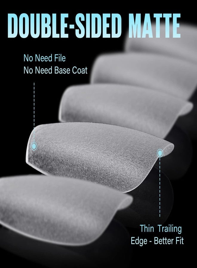 TOMICCA Short Coffin Nail Tips, 15 Sizes Full Cover Double Sided Matte Gel Nails, 240Pcs Acrylic Soft Pre Shaped Nail Tips Set for Nails Professional - Image 3